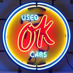 Neonetics - Neonetics 5CHVOK Chevy Vintage Ok Used Cars Neon Sign - Image 1