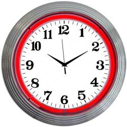 Neonetics - Neonetics 8CHRCR Chrome Red Standard Neon Clock - Image 1