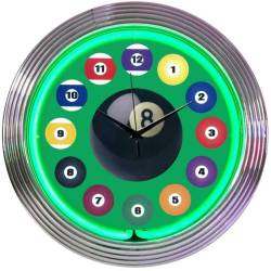 Neonetics - Neonetics 8BLDBG Billiard Ball Green Neon Clock - Image 1