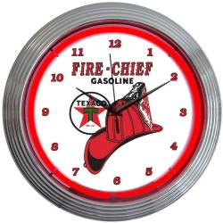 Neonetics - Neonetics 8TXFIR Texaco Fire Chief Neon Clock - Image 1