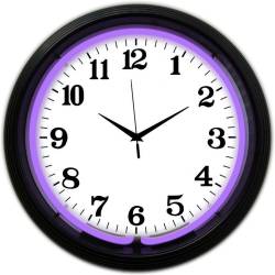 Neonetics - Neonetics 8BANDP Black Rim Purple Standard Neon Clock - Image 1