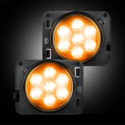 Recon - Recon 264135BK LED Front Side Fender Lenses Smoked/Amber for 07-18 Wrangler JK - Image 2