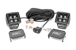Rough Country Black Series 2" LED DRL Light Pods-Spot Pair 70903BLKDRLA