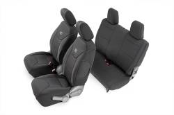 Rough Country 91005 Front/Rear Seat Covers Black for 07-10 Wrangler JK 2DR