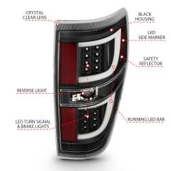 Anzo USA - Anzo USA Black LED Clear Lens Taillight Set Ford F150 311257 - Image 3