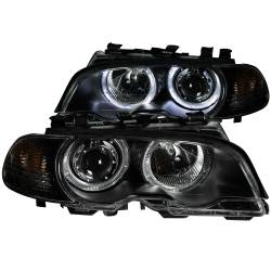 Anzo USA Projector Headlight Set w/LED Halo Black BMW 3-Series 121269