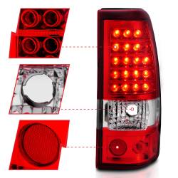 Anzo USA - Anzo USA 311007 Chrome LED Red/Clear Lens Taillight Set for Silverado Trucks - Image 3