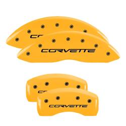 MGP Caliper Covers 13008SCV6YL F/R 4pc Yellow for 05-13 Chevy C6/Corvette