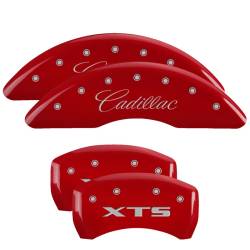 MGP Caliper Covers 35008SXTSRD Engraved Front/Rear Red for 13-19 Cadillac XTS
