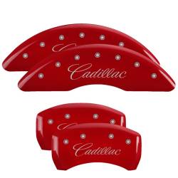 MGP Caliper Covers 35026SCADRD Engraved Front/Rear Red for 16-17 Cadillac CT6