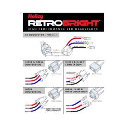 Retrobright - Holley Performance H821 Headlight Wiring Harness Adapter H4 - Image 4