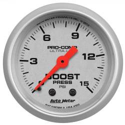 AutoMeter - AutoMeter 4302 Ultra-Lite Mechanical Boost Gauge 0-15PSI 2-1/16" - Image 1