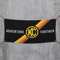 KC Hilites - KC HiLiTES 99021 Banner 36x72 Adventure Further Logo Black Yellow - Image 1