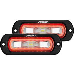 Rigid Industries - Rigid Industries 53222 SR-L Off-Road Spreader Pod Flush Mount Red Halo Pair - Image 1
