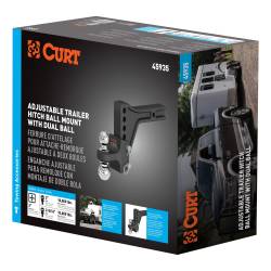 CURT - CURT 45935 Adjustable Trailer Hitch Ball Mount w/Dual Ball 2" Shank 15K - Image 2