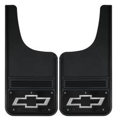 Gatorback - Gatorback GB1226CUTBT-FULL 12"x26" Cut-Style Black Mud Flaps Bowtie Logo - Image 1
