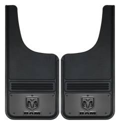 Gatorback - Gatorback GM1226CUTRV 12"x26" Cut-Style Black Mud Flaps for RAM Head Logo - Image 1