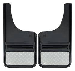 Gatorback - Gatorback GB1223CUTTB 12"x23" Cut-Style Black Mud Flaps Tread Brite - Image 1