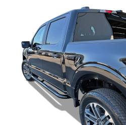 Steelcraft - Steelcraft 214500 3" Black Round Step Bars for 17-25 Ford Super Duty Super Cab - Image 1