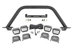Rough Country 51115 3" Black Front Bumper Safari Bar w/LED for 21-26 Bronco