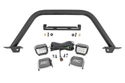 Rough Country 51114 3" Black Front Bumper Safari Bar w/LED for 21-26 Bronco