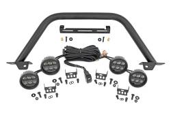 Rough Country 51112 3.5" Black Front Bumper Safari Bar w/LED for 21-26 Bronco