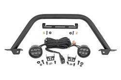 Rough Country 51111 3.5" Black Front Bumper Safari Bar w/LED for 21-26 Bronco