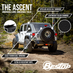 Bestop - Bestop 56825-35 Ascent Soft Top Black Diamond for 07-18 Jeep Wrangler JK 4DR - Image 5