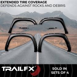 TrailFX - TrailFX TFT3002S Pocket Fender Flares 1.75" Front/Rear Black 4Pc - Image 2