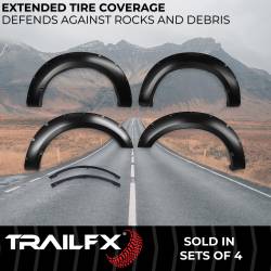 TrailFX - TrailFX TFF3007S Pocket Style Fender Flare Set Black Smooth Paintable Finish - Image 2