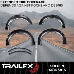 TrailFX - TrailFX TFF3011S Pocket Style Fender Flare Set Black Smooth Paintable Finish - Image 2