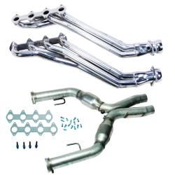 BBK Performance Parts - BBK 16413 1.625" Long Tube Headers Mid Pipe Silver Ceramic for 05-10 Mustang GT - Image 1