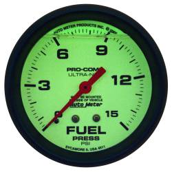 AutoMeter - AutoMeter 4211 Ultra-Nite Liquid Filled Mech Fuel Pressure Gauge 0-15PSI 2-5/8" - Image 2