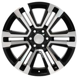 OE Wheels LLC - OE Wheels CV44 22x9 6x5.5 24mm Gloss Black/Machined CV44-22090-6550-24MB - Image 2