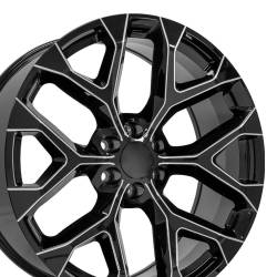 OE Wheels CV98B-24100-6550-24BM CV98B 24x10 6x5.5 24mm Gloss Black/Milled