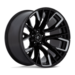 Fuel 1PC - Fuel Off Road D849 REBAR 22x12 5x5.5 -44mm Gloss Black/Milled D8492220B447 - Image 1