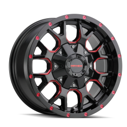 Mayhem - Mayhem Wheels 8015 Warrior 17x9 5x5.0/5.5 -12mm Black/Prism Red 8015-7952BTR - Image 1