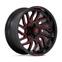 Fuel 1PC - Fuel Off Road D80820908450 D808 HURRICANE 20x9 6x5.5 1mm Gloss Black/Milled Red - Image 1