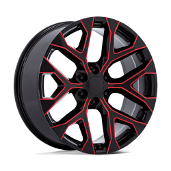 Performance Replicas - Performance Replicas PR177 20x9 6x5.5 24mm Gloss Black/Red Milled 177MR-295824 - Image 1