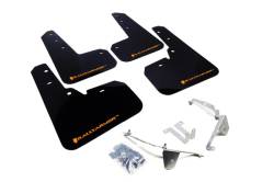 Rally Armor - Rally Armor MF26-UR-BLK/OR Black Mud Flap Orange Logo - Image 1