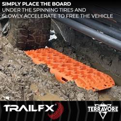 TrailFX - TrailFX TBOR01 Terravore 42.5"x12.5" Traction Mat Orange Pair - Image 2