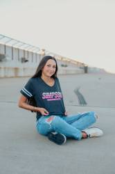 Simpson Safety - Simpson Safety 45010L Racing Stripes V-Neck T-Shirt Ladies Large Gray - Image 4