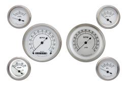 Classic Instruments - Classic Instruments CW01SLF Classic White 6-Gauge Set 3-3/8" Speedo Tach 2-1/8" - Image 1