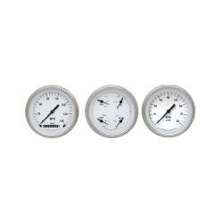 Classic Instruments - Classic Instruments WH03SLF White Hote 3-3/8" Gauge Set Speedo/Quad/Tach GM - Image 1