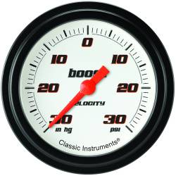 Classic Instruments - Classic Instruments VS341WBLF Velocity White Boost/Vac 30Hg/30psi 2-5/8" - Image 4