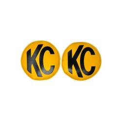 KC Hilites - KC HiLiTES 5101 Retro Soft Vinyl 6" Yellow w/Black "KC" Light Covers Pair - Image 2