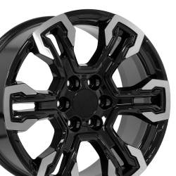 OE Wheels LLC - OE Wheels CV65 20x9 6x5.5 26mm Gloss Black/Machined CV65-20090-6550-26MB - Image 1