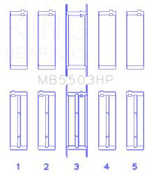King Engine Bearings - King Bearings MB5503HP STDX Main Bearing Set for Ford V8 351CI 5.8L 16V - Image 2