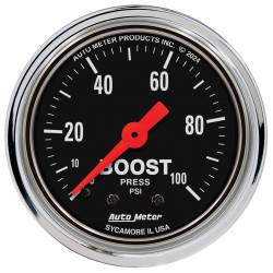 AutoMeter - AutoMeter 2406 Traditional Chrome Mechanical Boost/Vacuum Gauge 2-1/16" 100psi - Image 1