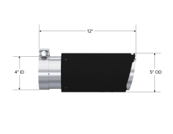 MBRP Exhaust - MBRP Exhaust T5051CF Carbon Fiber 4" Inlet Single Wall Rolled Angle 5" Out Tip - Image 2